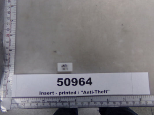 Insert, 'ANTI-THEFT', White, Switch Label Window, Transportation Safety, S220-5500