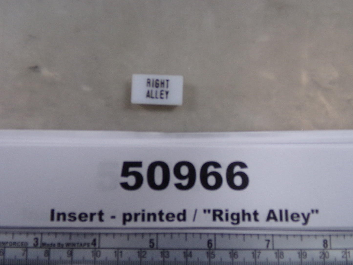 Insert, 'RIGHT ALLEY', White, Switch Label Window, Awards West