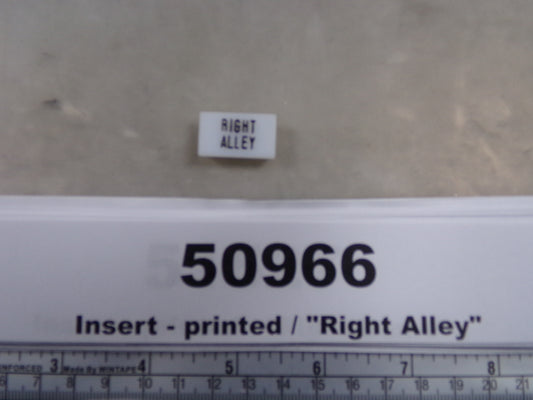 Insert, 'RIGHT ALLEY', White, Switch Label Window, Awards West
