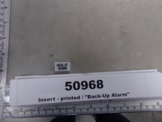 Insert, 'BACK-UP ALARM', White, Switch Label Window, Transportation Safety, S220-550