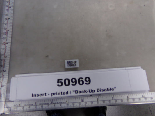 Insert, 'BACK-UP DISABLE', White, Switch Label Window, Transportation Safety, S220-5500