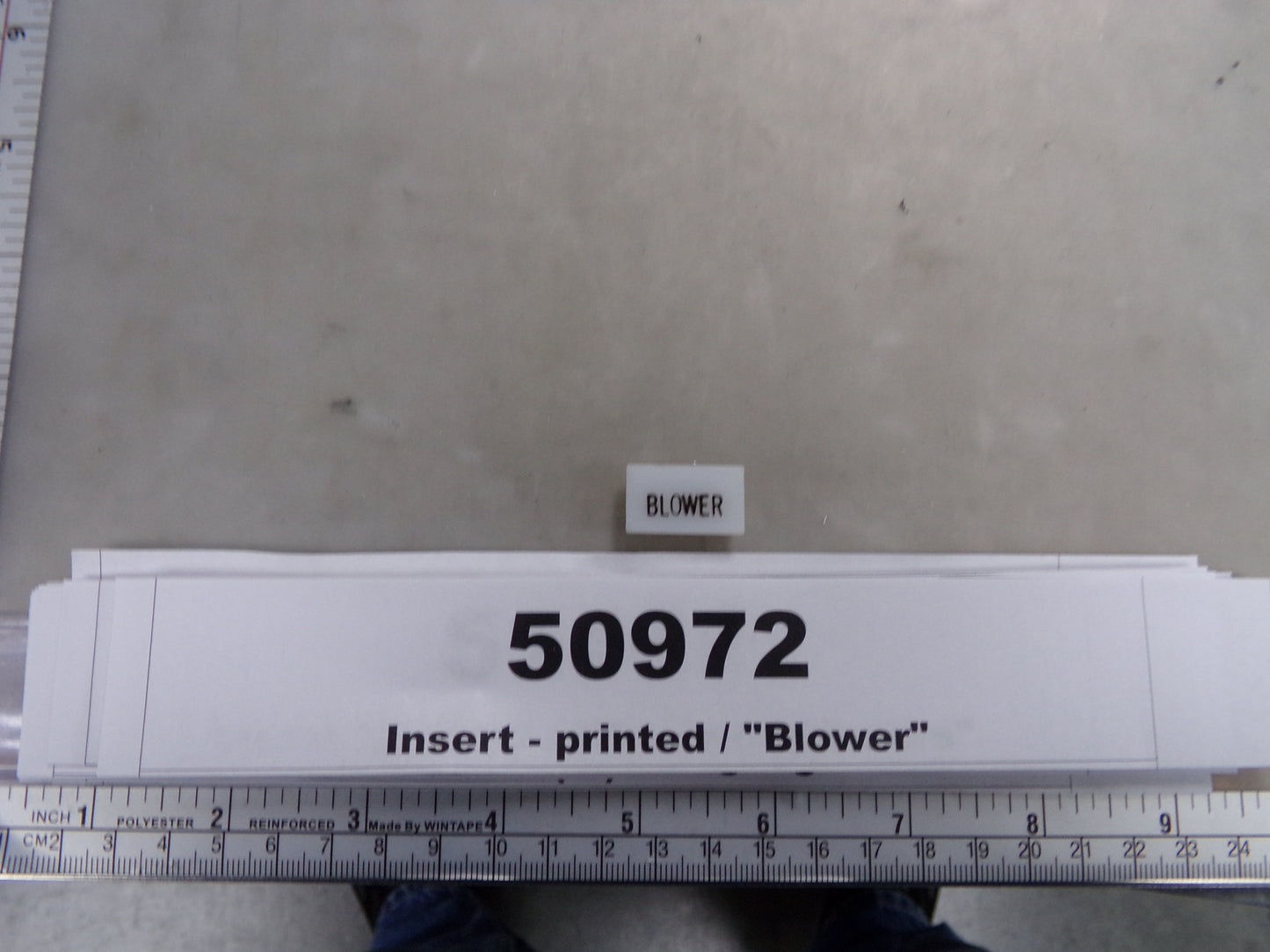 Insert, 'BLOWER', White, Switch Label Window, Transportation Safety