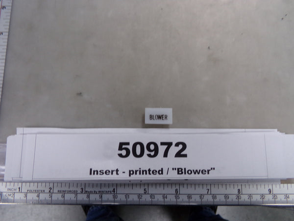 Insert, 'BLOWER', White, Switch Label Window, Riverside Manufacturing ...