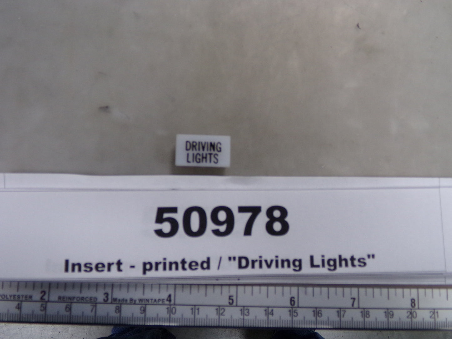 Insert, 'DRIVING LIGHTS', White, Switch Label Window, Transportation Safety, S220-5500