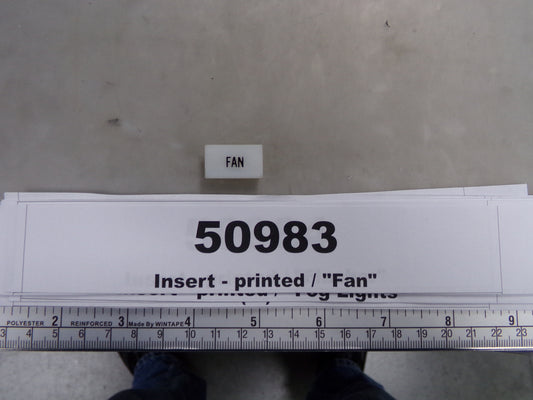 Insert, 'FAN', White, Switch Label Window, Transportation Safety, S220-5500