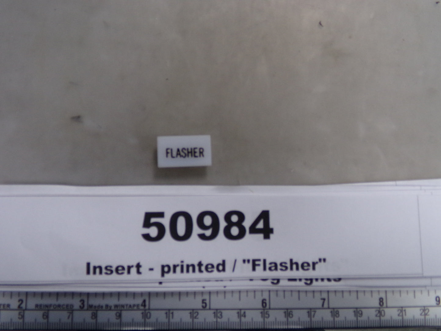 Insert, 'FLASHER', White, Switch Label Window, Transportation Safety, S220-5500