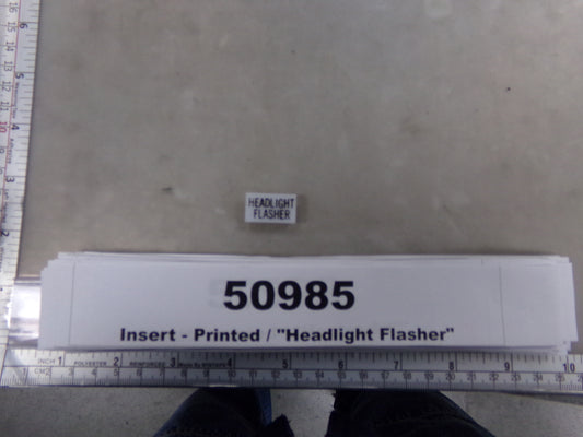 Insert, 'HEADLIGHT FLASHER', White, Switch Label Window, Transportation Safety, S220-5501