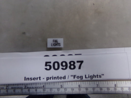 Insert, 'FOG LIGHTS', White, Switch Label Window, Transportation Safety, S220-5500