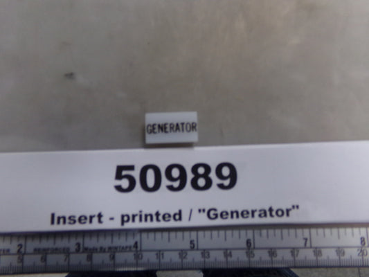 Insert, 'GENERATOR', White, Switch Label Window, Transportation Safety