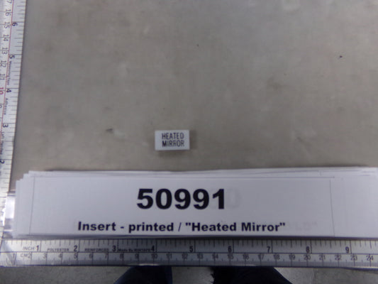 Insert, 'HEATED MIRROR', White, Switch Label Window, Transportation Safety, S220-5500