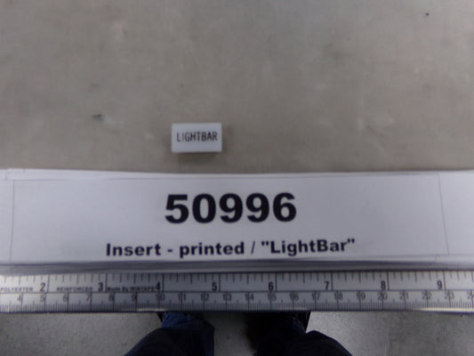 Insert, 'LIGHT BAR', White, Switch Label Window, Transportation Safety, S220-5500
