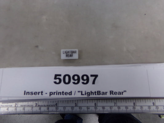 Insert, 'LIGHTBAR REAR', White, Switch Label Window, Transportation Safety, S220-5500