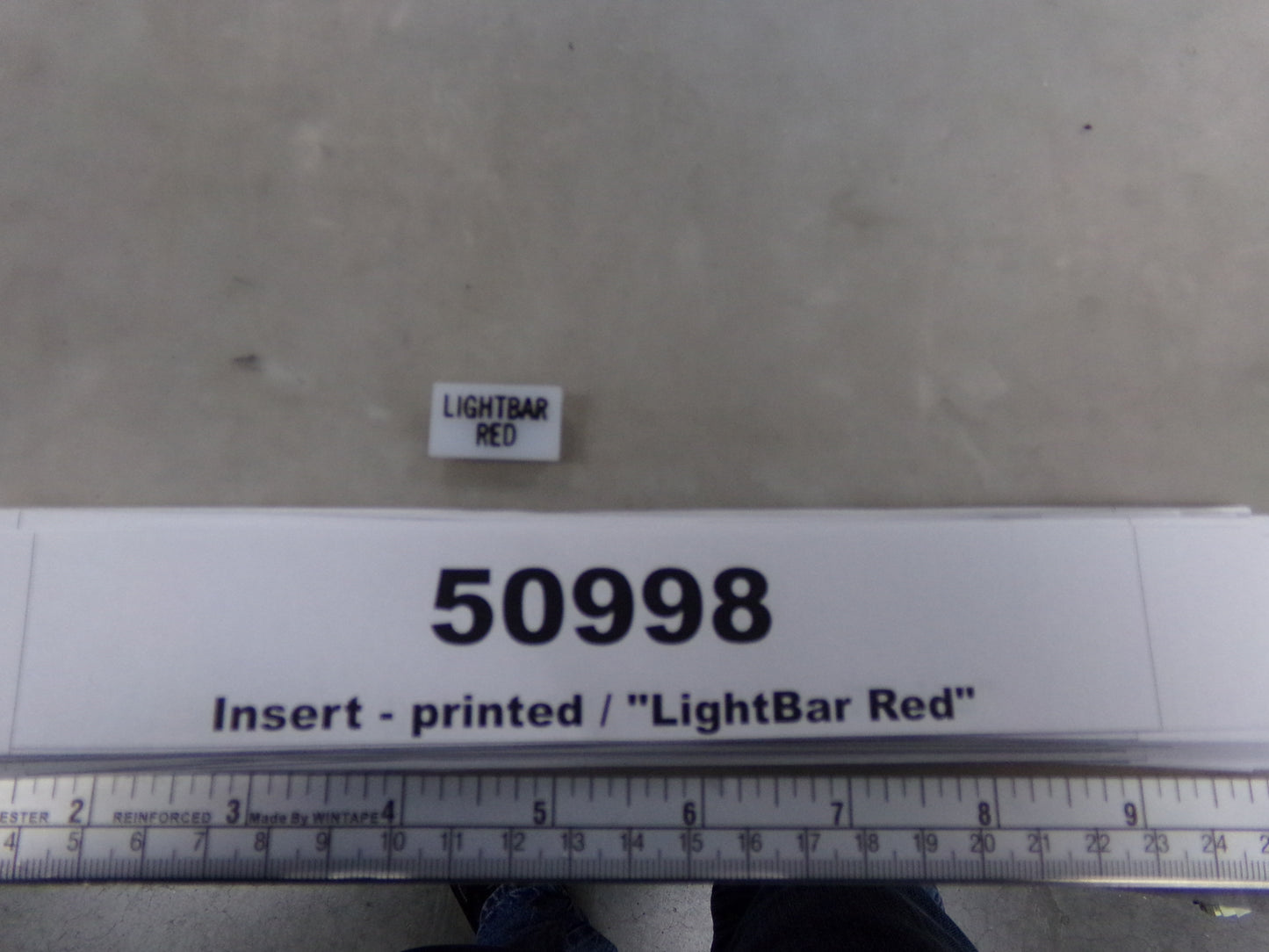 Insert, 'LIGHTBAR RED', White, Switch Label Window, Transportation Safety, S220-5500