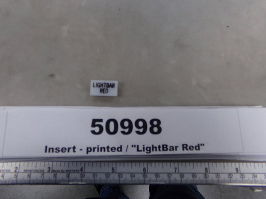 Insert, 'LIGHTBAR RED', White, Switch Label Window, Transportation Safety, S220-5500