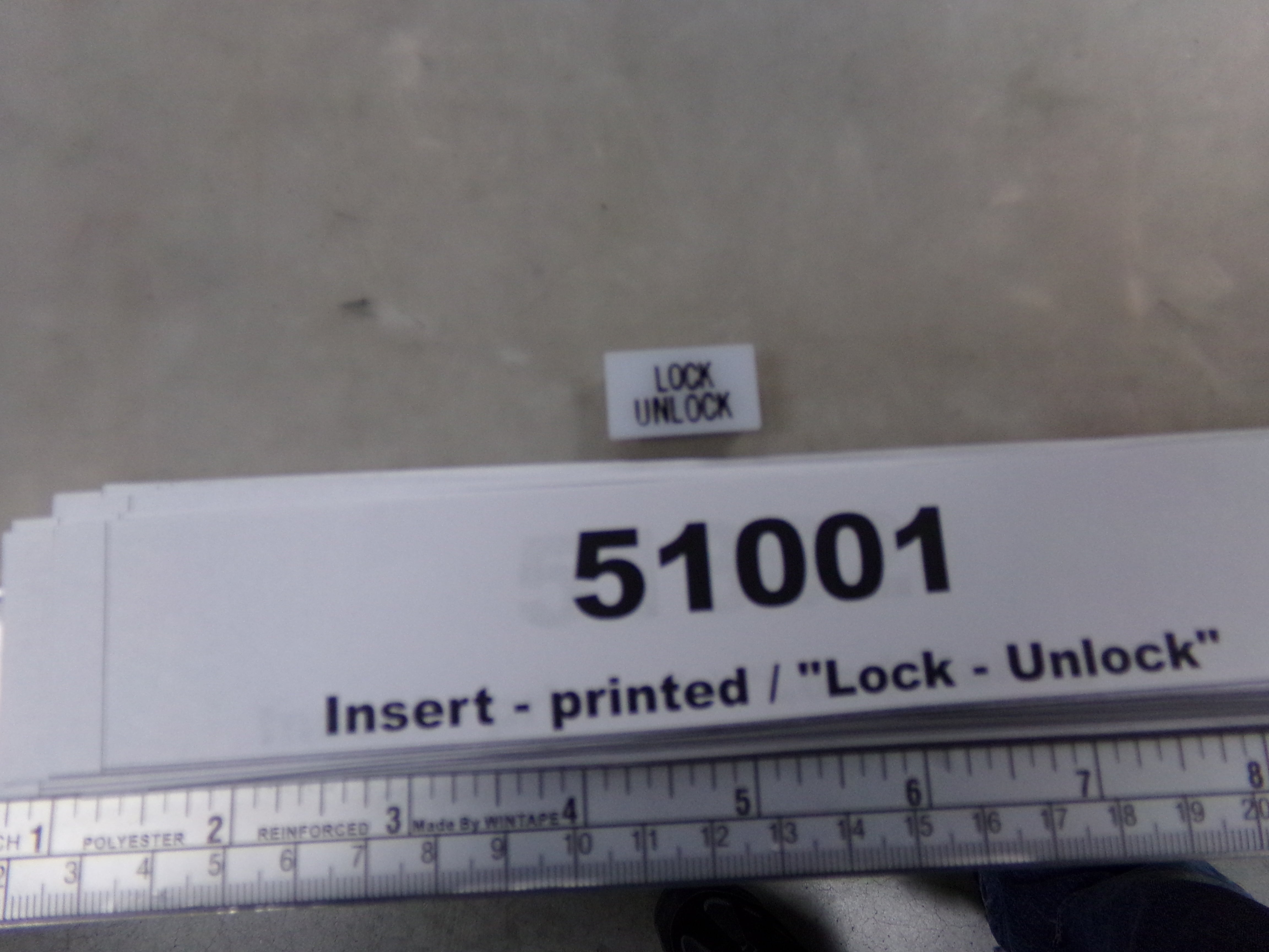 Insert, 'LOCK-UNLOCK', White, Switch Label Window, Riverside Manufactu ...