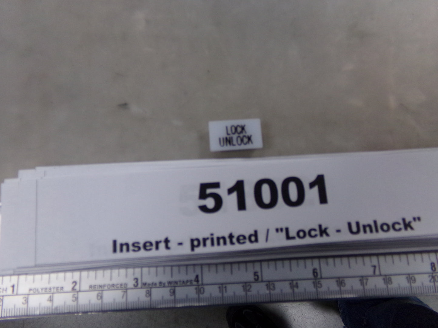 Insert, ''LOCK-UNLOCK', White, Switch Label Window, Transportation Safety, S220-5500