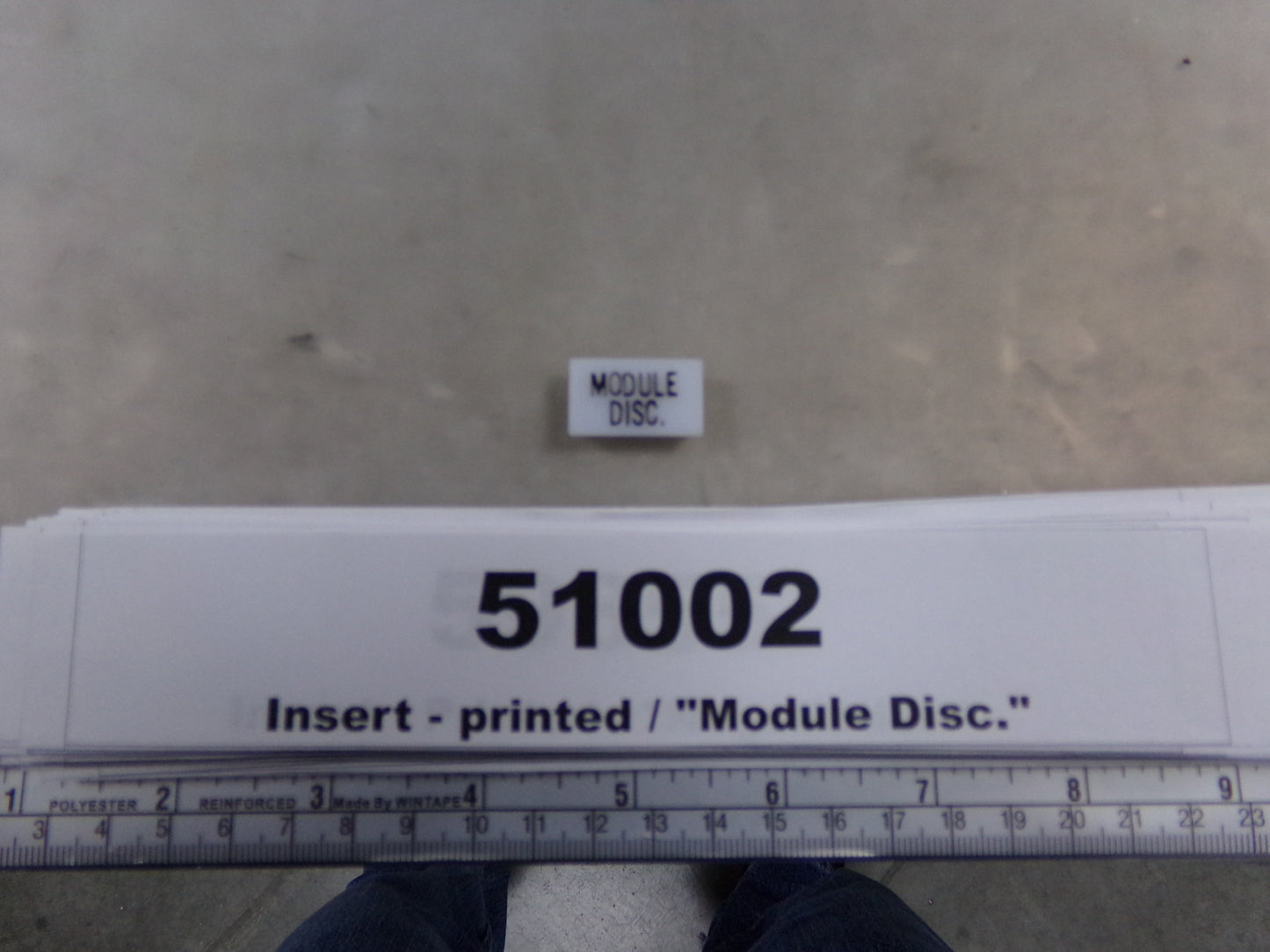 Insert, 'MODULE DISC.', White, Switch Label Window, Transportation Safety, S220-5500