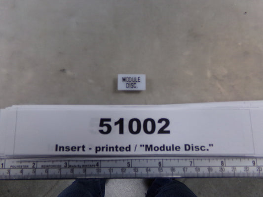 Insert, 'MODULE DISC.', White, Switch Label Window, Transportation Safety, S220-5500