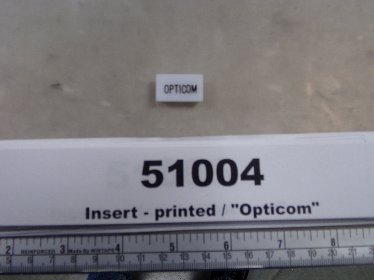 Insert, 'OPTICOM', White, Switch Label Window, Transportation Safety, S220-5500