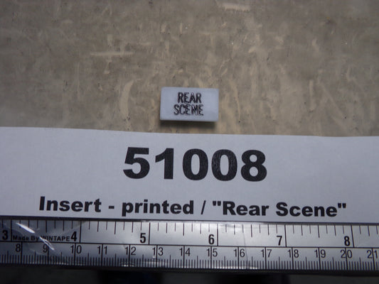 Insert, 'REAR SCENE', White, Switch Label Window, Transportation Safety, S2200-5500