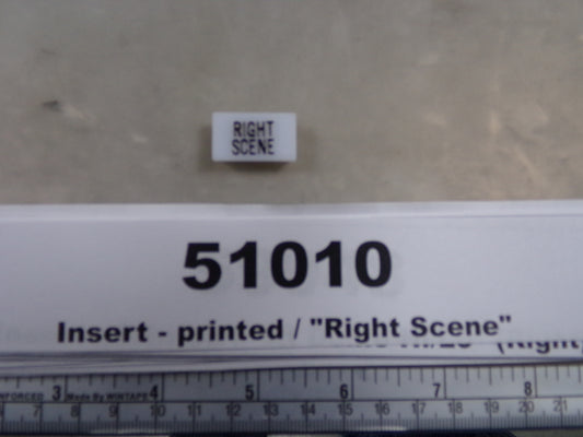 Insert, 'RIGHT SCENE', White, Switch Label Window, Transportation Safety, S2200-5500