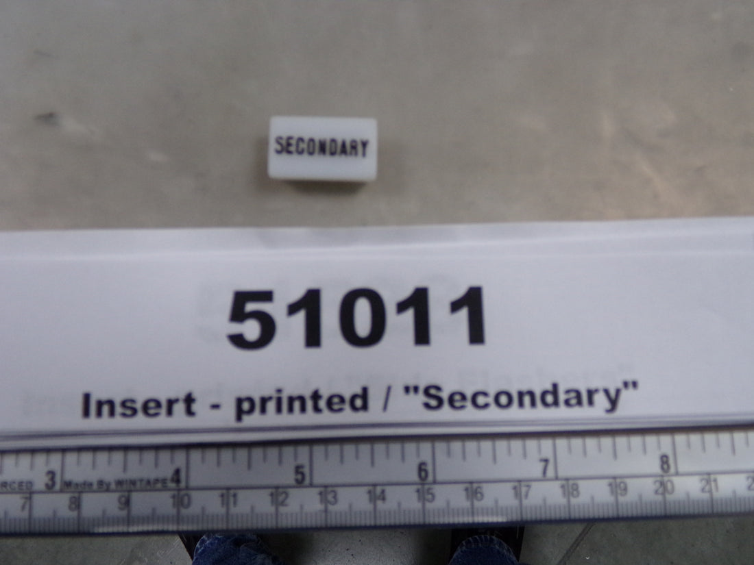 Insert, 'SECONDARY', White, Switch Label Window, Riverside Manufacturi ...