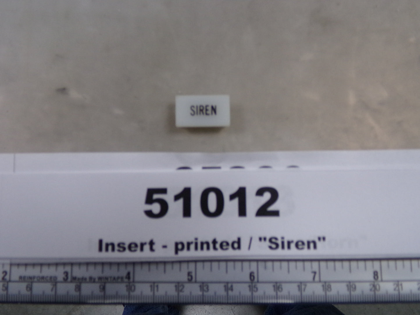Insert, 'SIREN', White, Switch Label Window, Transportation Safety