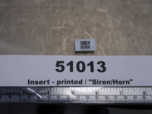 Insert, 'SIREN/HORN', White, Switch Label Window, Transportation Safety, S220-5500