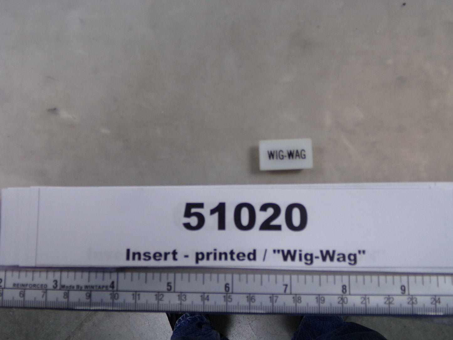Insert, 'WIG-WAG', White, Switch Label Window, Transportation Safety