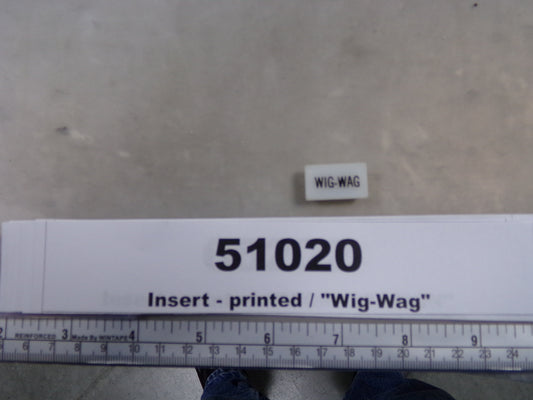 Insert, 'WIG-WAG', White, Switch Label Window, Transportation Safety