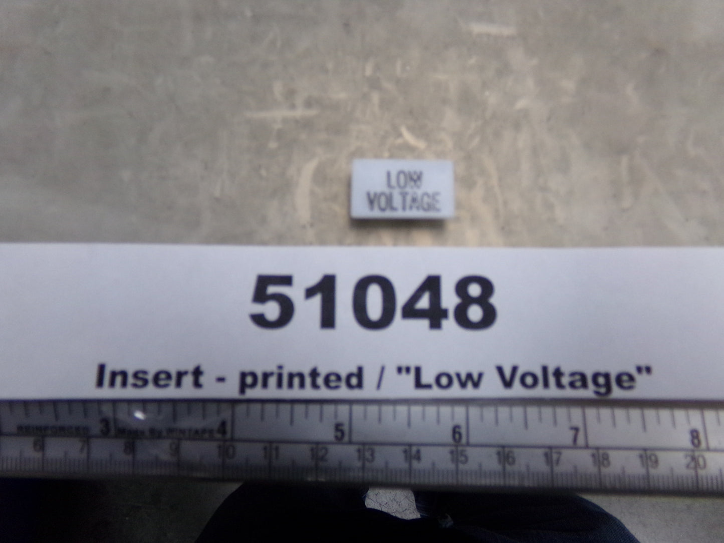 Insert, 'LOW VOLTAGE', White, Switch Label Window, Transportation Safety