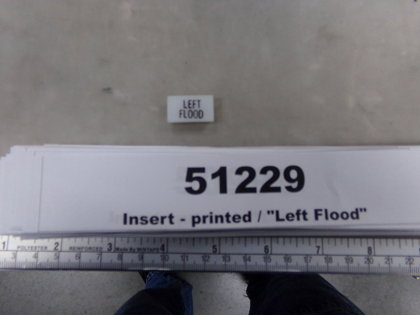 Insert, 'LEFT FLOOD', White, Switch Label Window, Transportation Safety, S220-5500