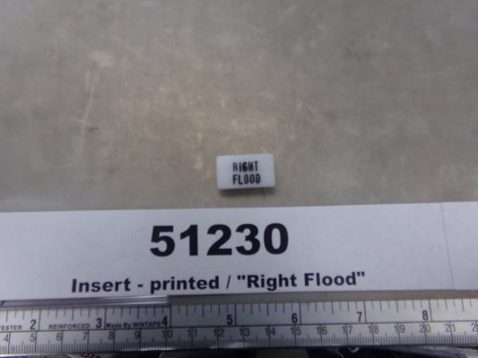 Insert, 'RIGHT FLOOD', White, Switch Label Window, Transportation Safety, LV1042