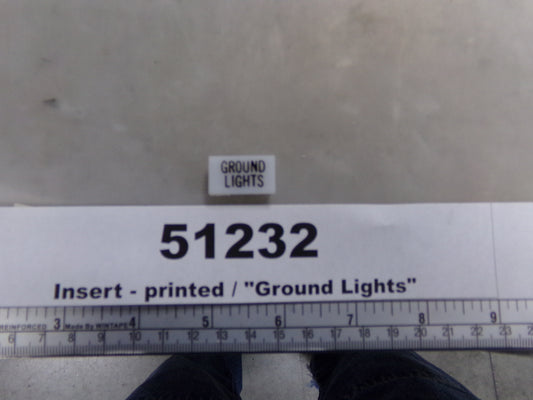 Insert, 'GROUND LIGHTS', White, Switch Label Window, Transportation Safety, S220-5501