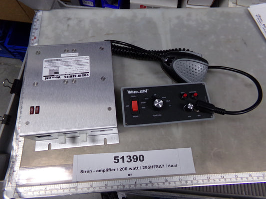 Siren, Amplifier, 200 Watt, Dual or Mono, Whelen 295HFSA7