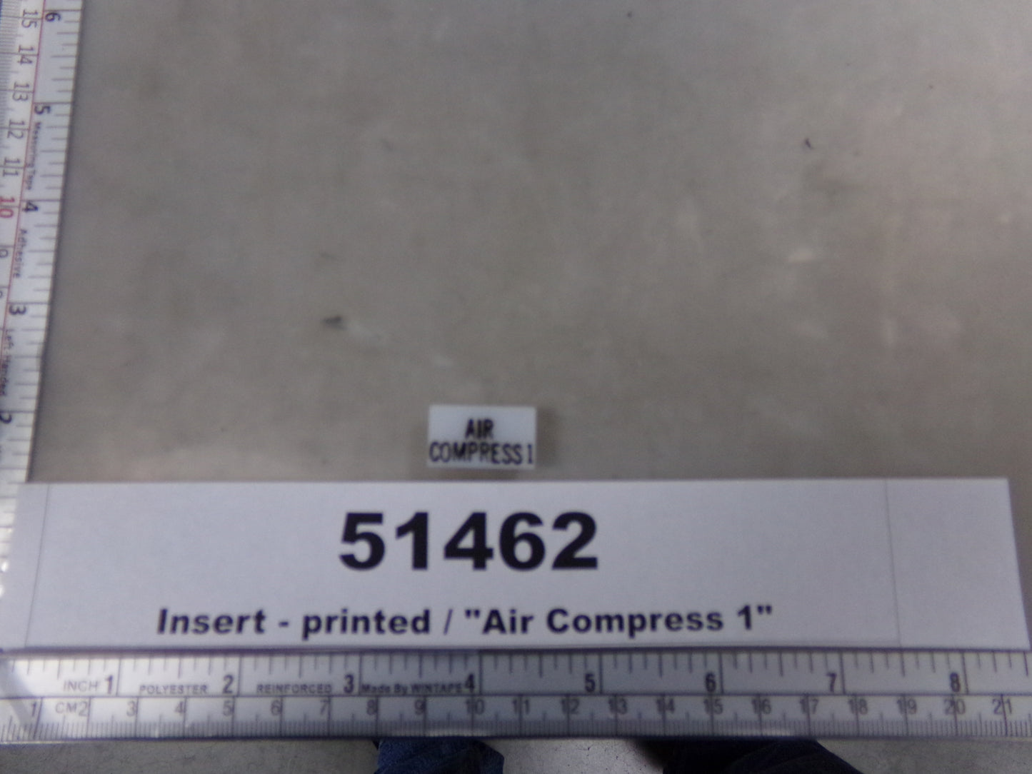Insert, 'AIR COMPRESS 1', White, Switch Label Window, Transportation Safety
