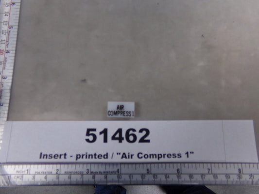 Insert, 'AIR COMPRESS 1', White, Switch Label Window, Transportation Safety