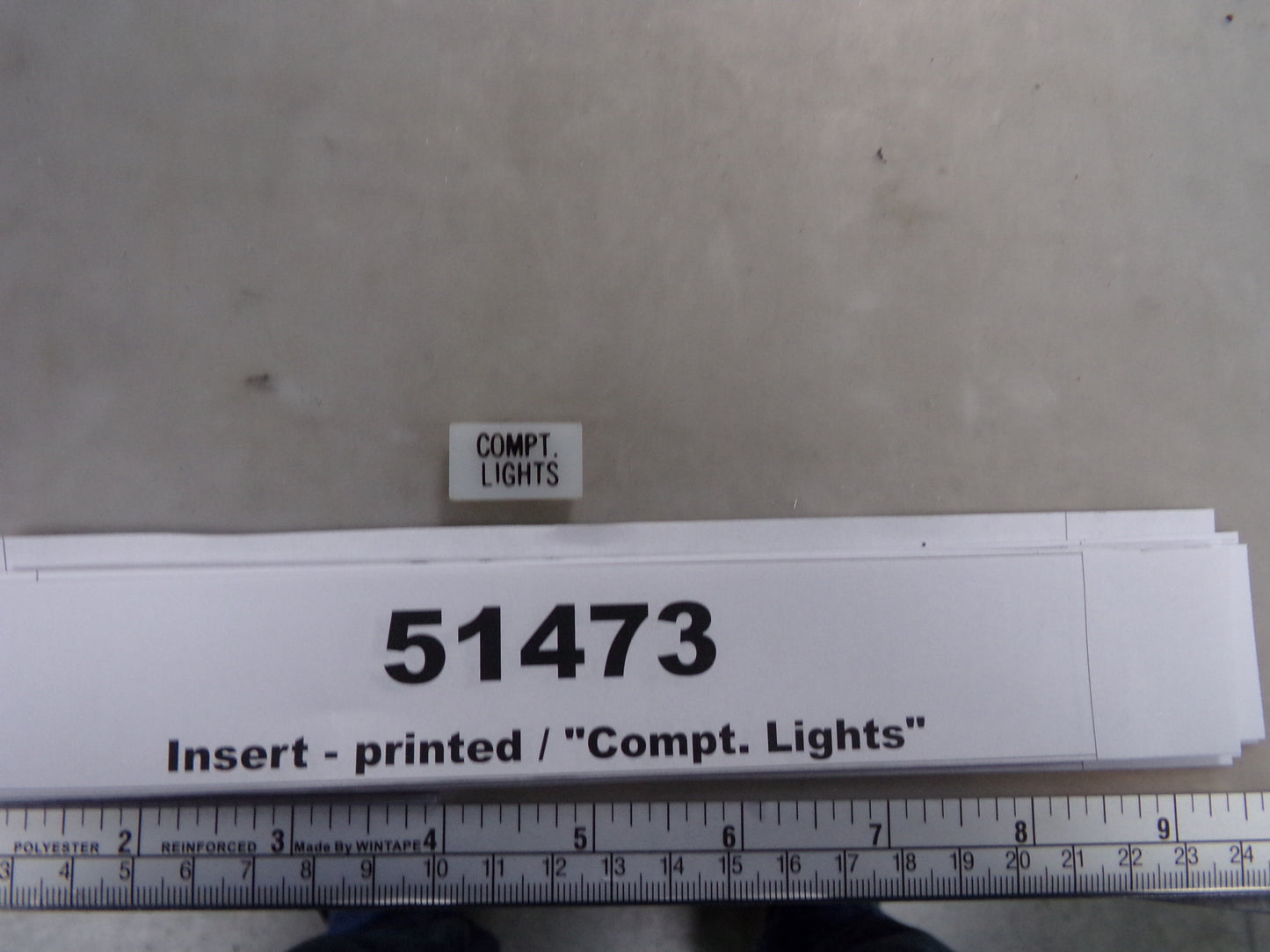 Insert, 'COMPT. LIGHTS', White, Switch Label Window, Transportation Safety