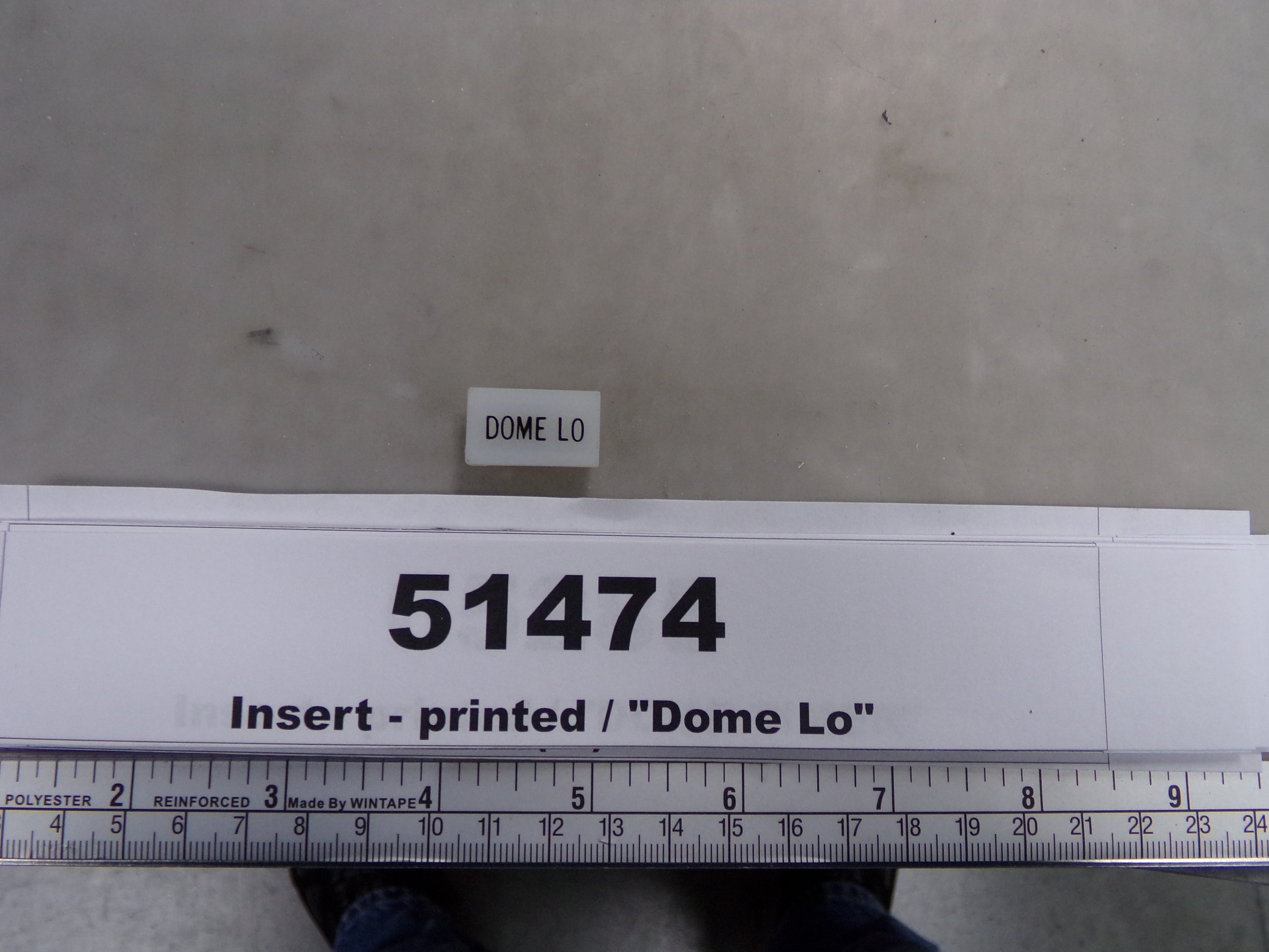Insert, 'DOME LO', White, Switch Label Window, Riverside Manufacturing ...