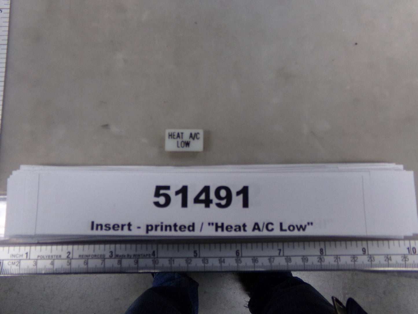 Insert, 'HEAT A/C LOW', White, Switch Label Window, Transportation Safety, S220-5500