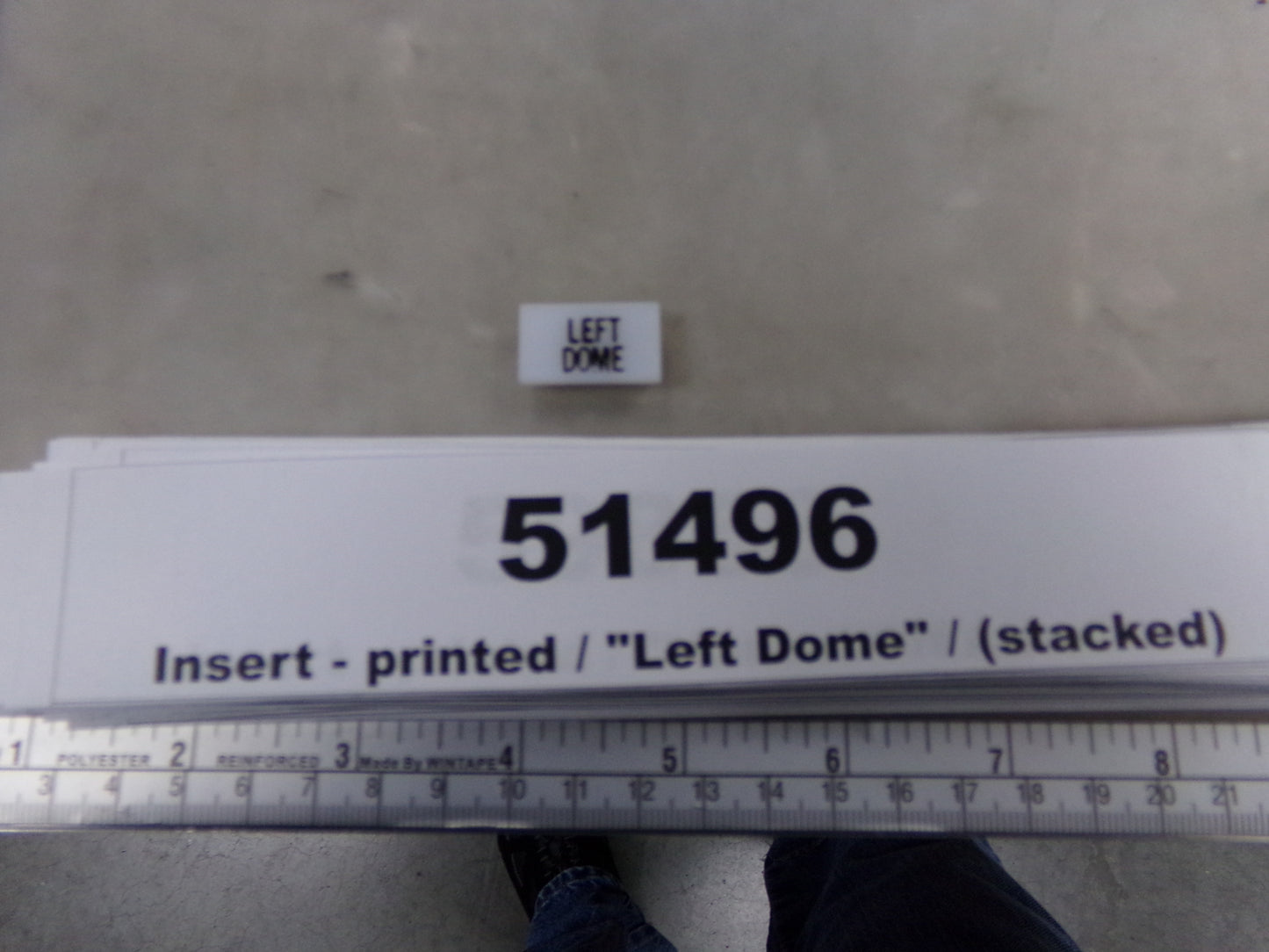 Insert, 'LEFT DOME', White, Switch Label Window, Transportation Safety