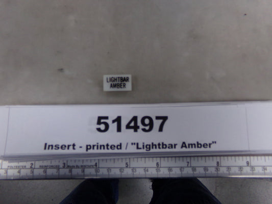 Insert, 'LIGHTBAR AMBER', White, Switch Label Window, Transportation Safety