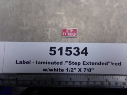 Label, Laminated, 'Step Extended', Red w/ White, Awards West