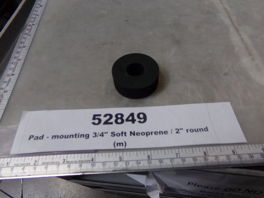 Pad, Mounting, 2" Round, 3/4" Thick, Soft Neoprene, Klinger, 1918-2-75-75