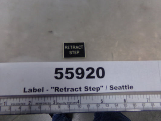 Label, Laminated, 'Retract Step', Black w/ White