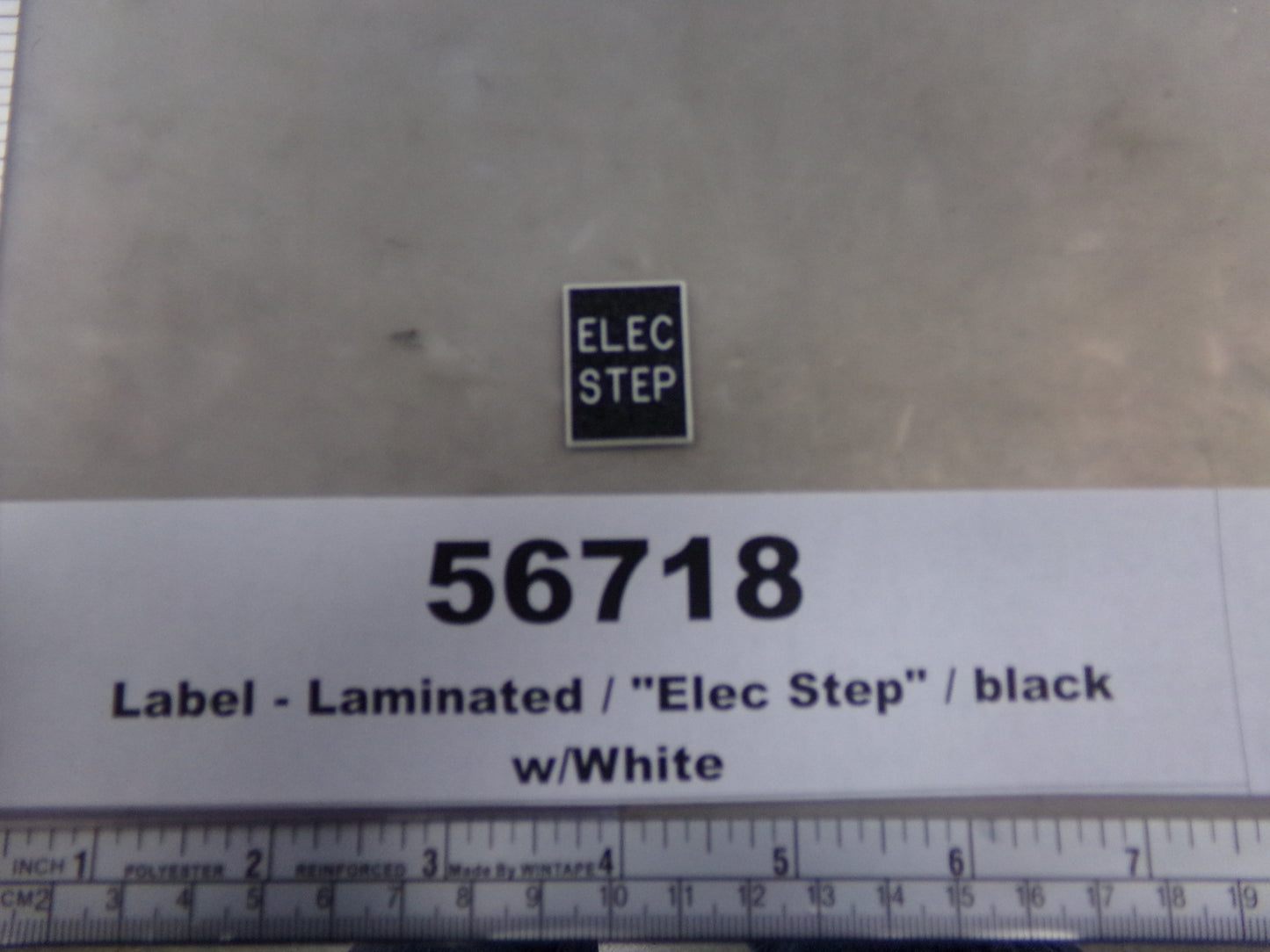 Label, Laminated, 'Elec Step', Black w/ White, Awards West