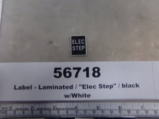 Label, Laminated, 'Elec Step', Black w/ White, Awards West