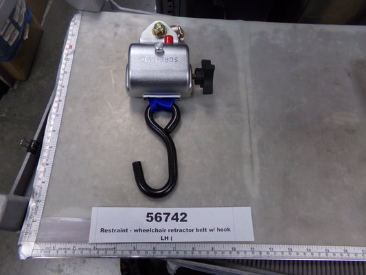 Restraint, Wheelchair Retractor Belt with Hook, Left Hand, Specialty Mobility, AL700855S LH