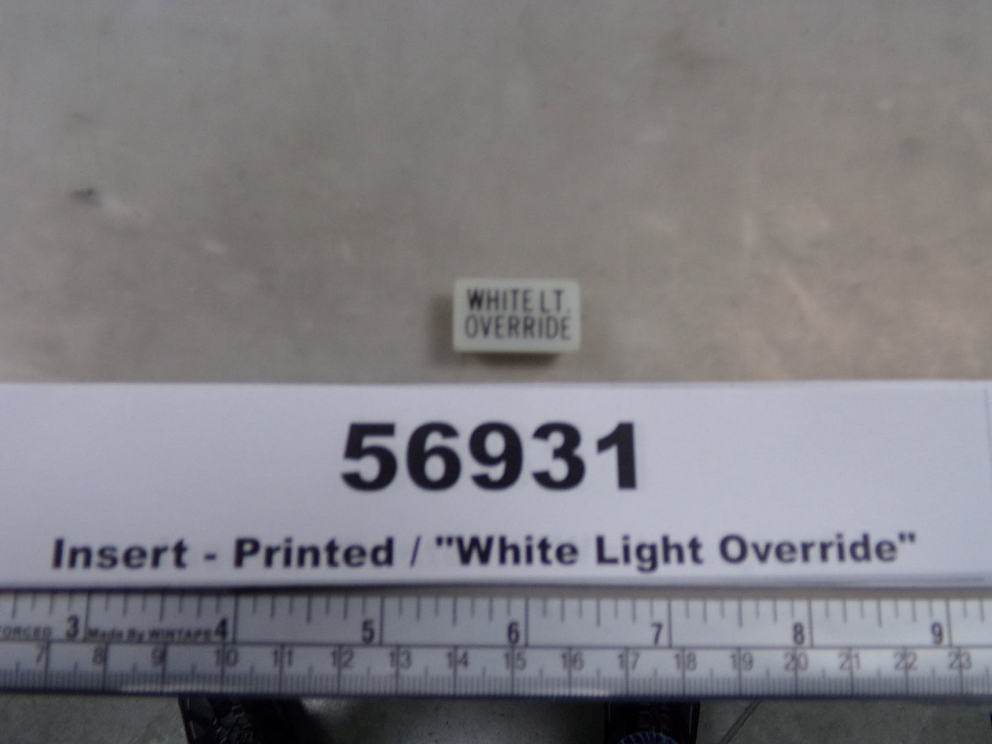 Insert, 'WHITE LIGHT OVERRIDE', White, Switch Label Window, Transportation Safety