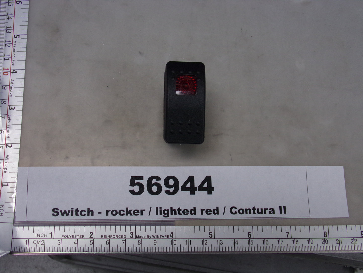 Switch, Rocker, Lighted, Red, Waytek, 44305 + 44362